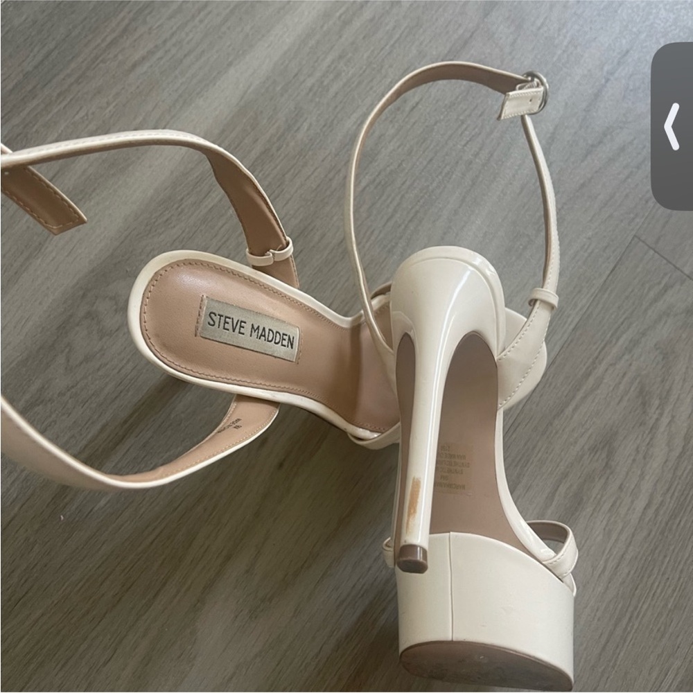 Steve Madden White Platform Heels - Picture 6 of 9